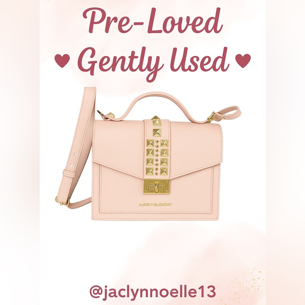 Mario Valentino Blush Pink Mini Bag w/ Gold Studs + Dust Bag